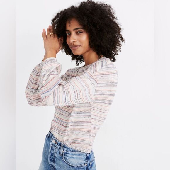 Madewell Tops - Madewell bubble sleeve rainbow stripe top